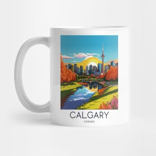 A Pop Art Travel Print of Calgary - Canada Mug